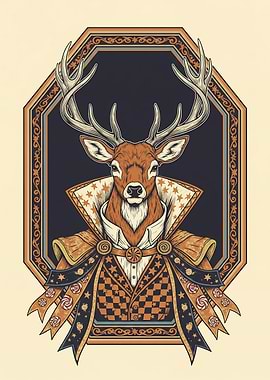 Halloween Lodge Stag Portrait