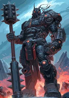 Armored Giant with Spiked Mace