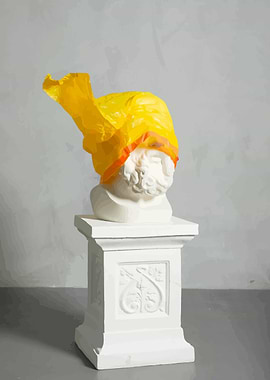 Classical Bust with Plastic Bag