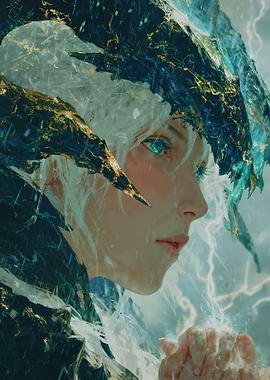 Fantasy Woman with Lightning Crown