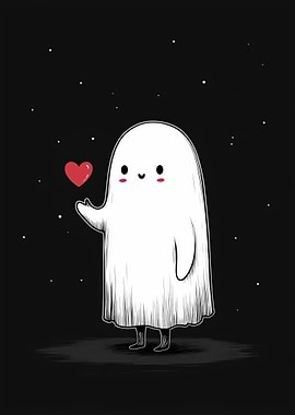 Cute Ghost with Heart