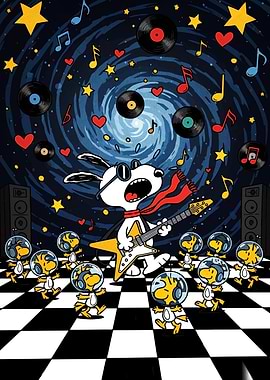 Snoopy Rocks with Woodstock Astronauts