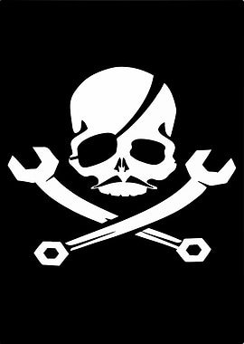 Skull and Wrenches Pirate Symbol