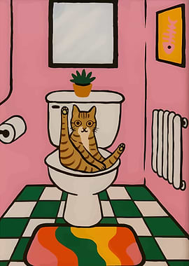Cat in Toilet