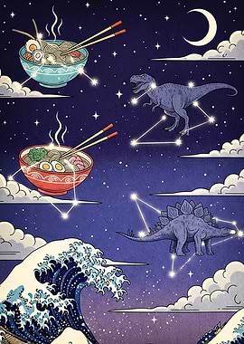 Ramen Dinosaurs Great Wave