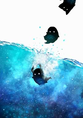 Underwater Creatures in Blue Space