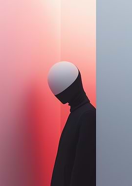 Abstract Figure in Black Suit