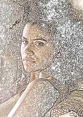 Portrait of a Woman with Afro