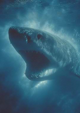 Great White Shark Underwater Portrait