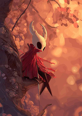 Hornet from Hollow Knight on Tree