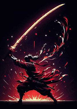 Fiery Samurai Sword
