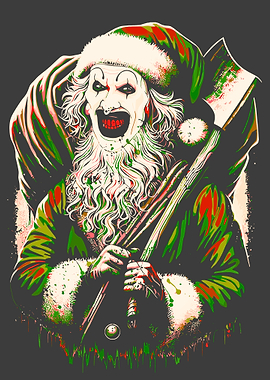 Evil Clown Santa with Axe