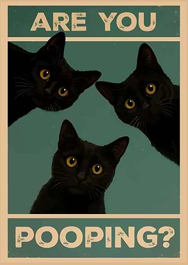 Are You Pooping? Black Cats Poster