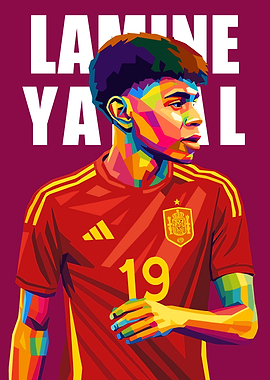 Lamine Yamal Colorful Portrait