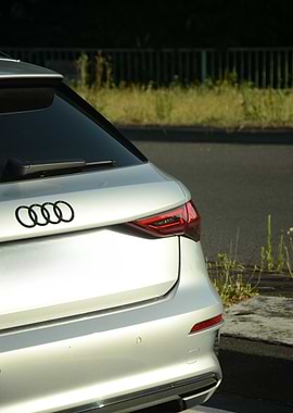 Silver Audi Car Rear View