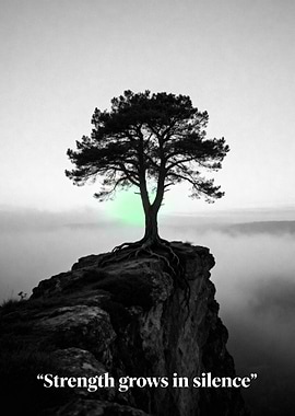 Tree on Cliff: Strength in Silence