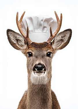 Deer Chef Portrait
