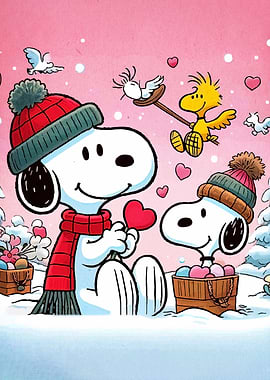 Snoopy and Woodstock Valentine's Day