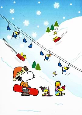 Snoopy and Woodstock Winter Sports