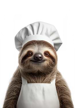 Sloth Chef Portrait