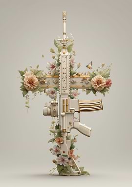 Floral Gun Art