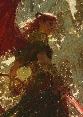 Fantasy Warrior Woman with Horns