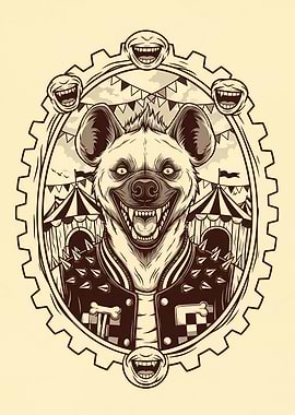 Cackling Hyena in Studded Jacket