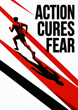 Action Cures Fear Motivational Poster