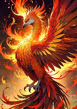 Fiery Phoenix Digital Art