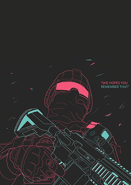 Futuristic Soldier with Rifle Illustration