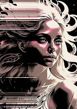 Portrait of a woman with digital effects