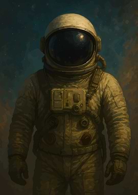 Astronaut in Space Suit Painting