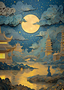 Mid-Autumn Festival Night Landscape
