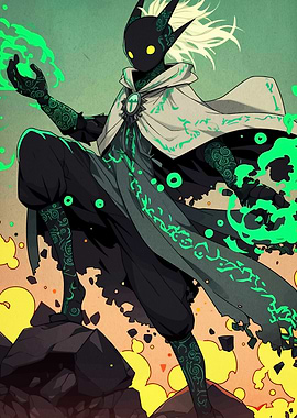 Horned Figure with Green Magic