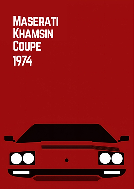 Maserati Khamsin Coupe 1974 Minimalist Poster