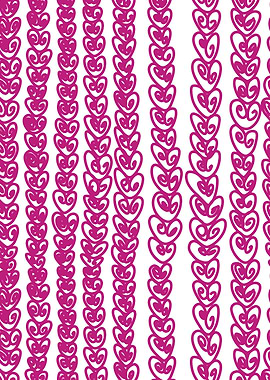 Pink Heart Pattern on White Background