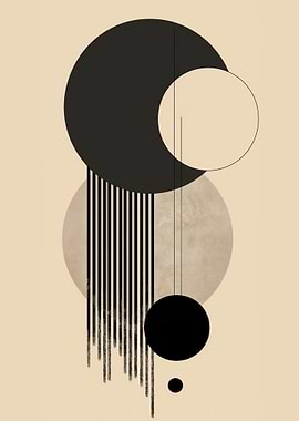 Abstract Geometric Art with Circles and Lines
