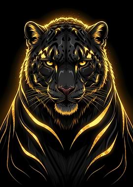 Golden Jaguar Portrait