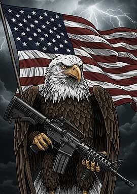 American Eagle Rifle Flag