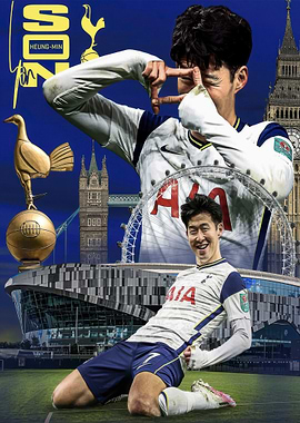 Son Heung-min Football Poster