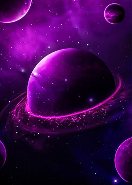 Purple Planets in Space