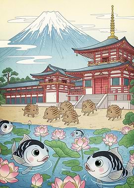 Japanese Landscape Animals