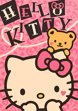 Hello Kitty and Bear Illustration
