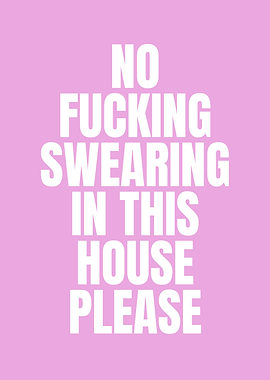 No Swearing Please Text Art