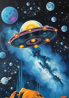Retro UFO Space