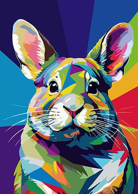 Colorful Chinchilla Pop Art Portrait