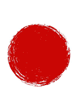Japanese Flag Brush Stroke
