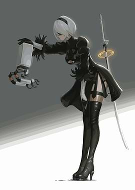 2B Nier Automata Digital Art