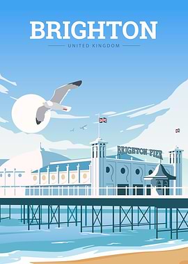 Brighton Pier Travel Poster