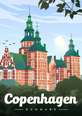 Copenhagen, Denmark Travel Poster